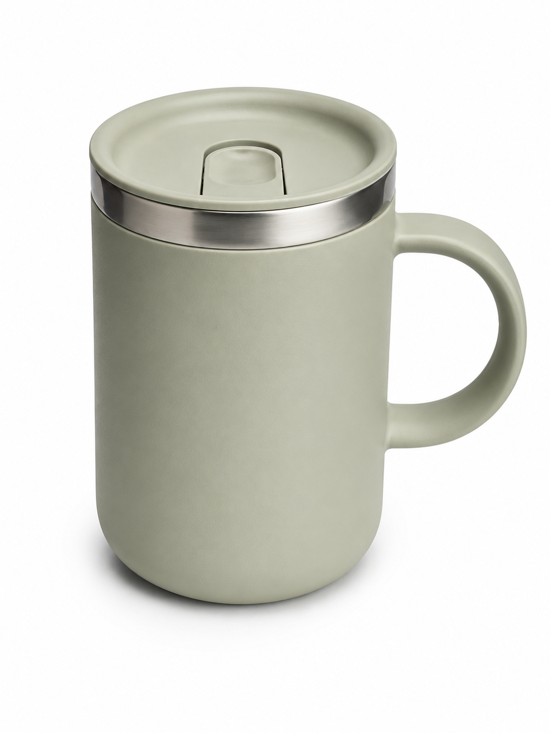 Cream Ceramic Mug With Lid
